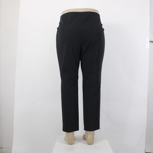 Basler Pant NEW $295 Sz 48 x 28 Black Pull On Ankle Cotton Polyamide Pant