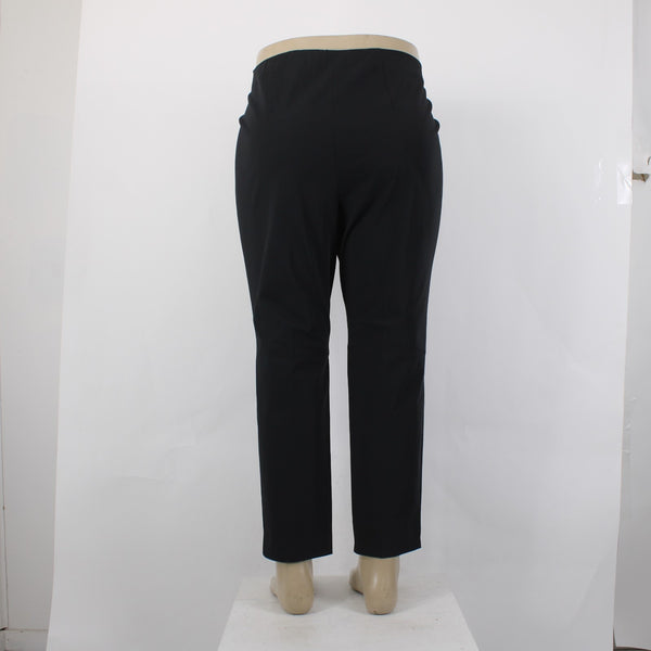 Basler Pant NEW $295 Sz 48 x 28 Black Pull On Ankle Cotton Polyamide Pant