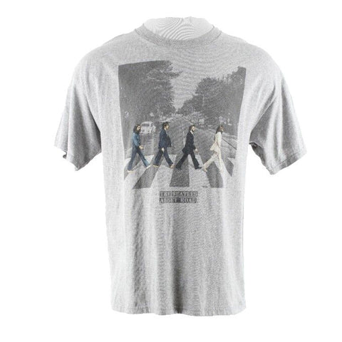 Apple The Beatles Sz XL Gray Blue Multi Cotton Blend Tee T Shirt