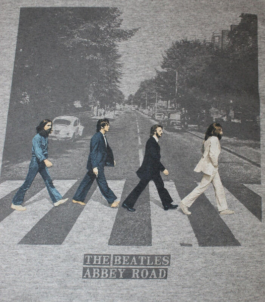 Apple The Beatles Sz XL Gray Blue Multi Cotton Blend Tee T Shirt