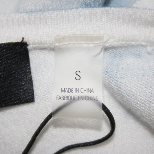 Tahari Top NEW $68 Sz S Blue White Tie Dye Short Sleeve Viscose Polyester Top