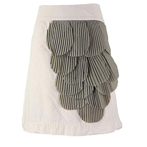 Floreat Sz 4 Pink Taupe Poly Pleated Petals Lined Cotton Straight Skirt