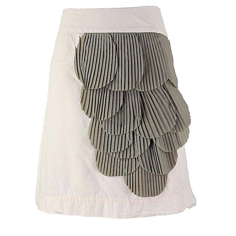 Floreat Sz 4 Pink Taupe Poly Pleated Petals Lined Cotton Straight Skirt