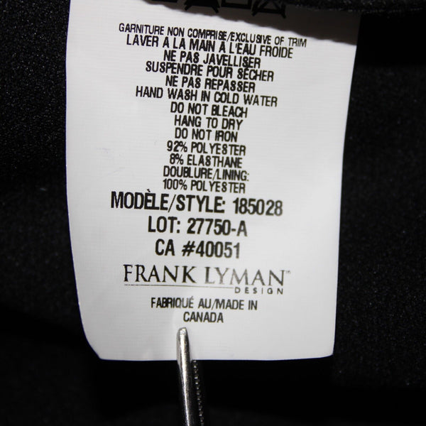 Frank Lyman NEW $260 Sz 12 Black Faux Pearl Faux Pockets Polyester Elastane Coat