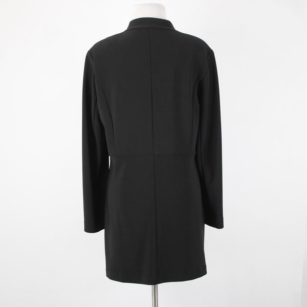 Frank Lyman NEW $260 Sz 12 Black Faux Pearl Faux Pockets Polyester Elastane Coat
