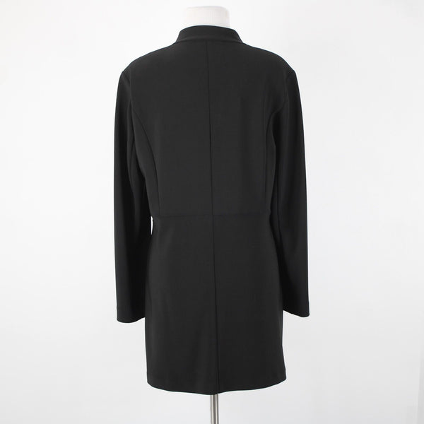 Frank Lyman NEW $260 Sz 12 Black Faux Pearl Faux Pockets Polyester Elastane Coat