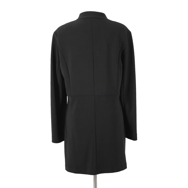 Frank Lyman NEW $260 Sz 12 Black Faux Pearl Faux Pockets Polyester Elastane Coat