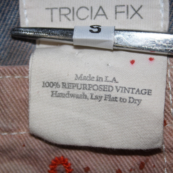 Tricia Fix Dress Dickies Sz S Pink Multi Color Overall Look 100% Repurpose Dress