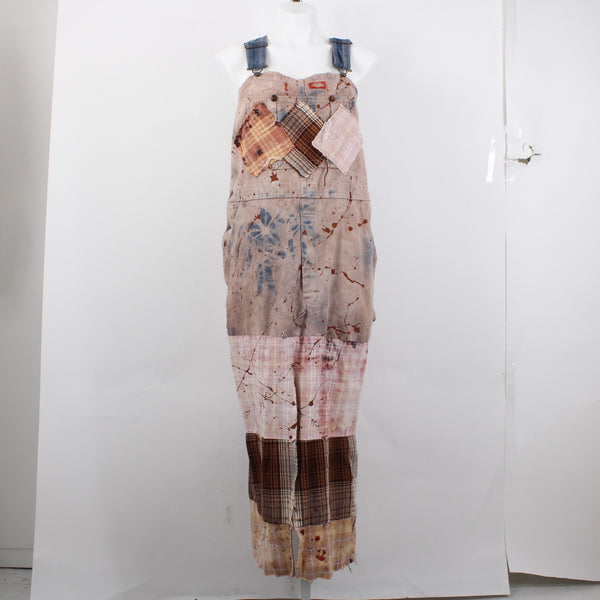 Tricia Fix Dress Dickies Sz S Pink Multi Color Overall Look 100% Repurpose Dress