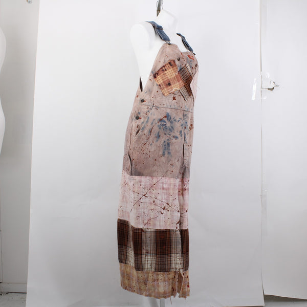 Tricia Fix Dress Dickies Sz S Pink Multi Color Overall Look 100% Repurpose Dress