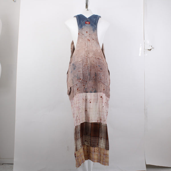 Tricia Fix Dress Dickies Sz S Pink Multi Color Overall Look 100% Repurpose Dress