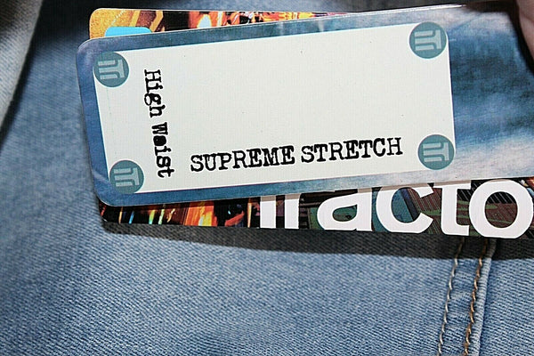 Tractor NEW Sz 9 x 33 Faded Blue Gold Button Fly Cotton Blend Skinny Jean