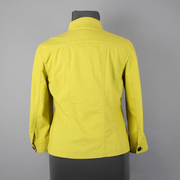 Prosper Devine Sz XL Lime Green Rhinestone 3/4 Slv Pckt Cotton Poly Spndx Jacket