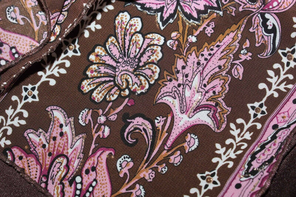 Betsy & Babs Sz 12 Brown Pink Gold Glitter Multi 100% Poly Asym Skirt