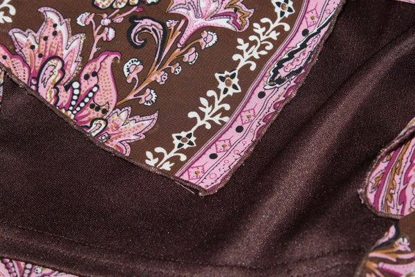 Betsy & Babs Sz 12 Brown Pink Gold Glitter Multi 100% Poly Asym Skirt