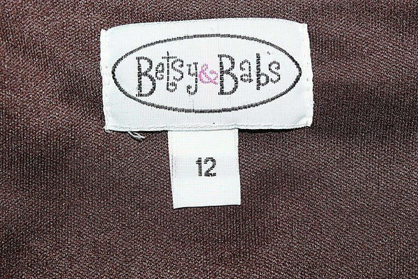 Betsy & Babs Sz 12 Brown Pink Gold Glitter Multi 100% Poly Asym Skirt