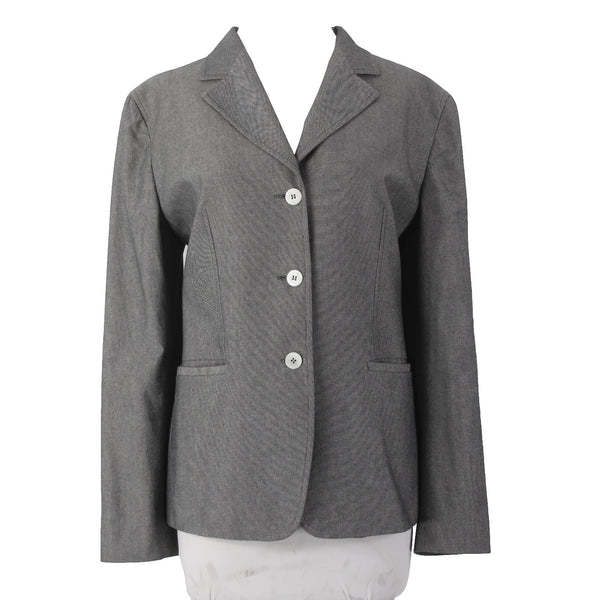 Antonio Fusco Blazer Jacket Sz 50 Black White Buttons 100% Cotton Jacket