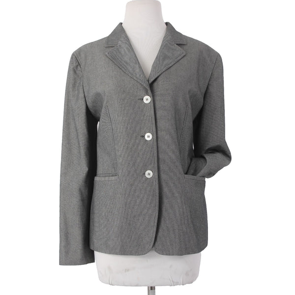 Antonio Fusco Blazer Jacket Sz 50 Black White Buttons 100% Cotton Jacket