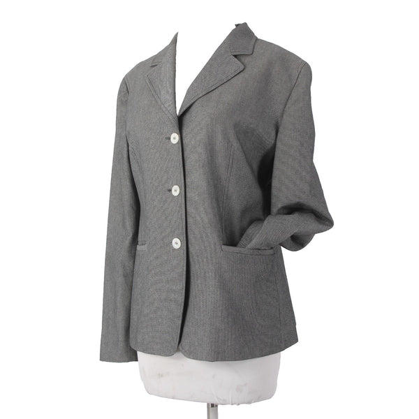 Antonio Fusco Blazer Jacket Sz 50 Black White Buttons 100% Cotton Jacket