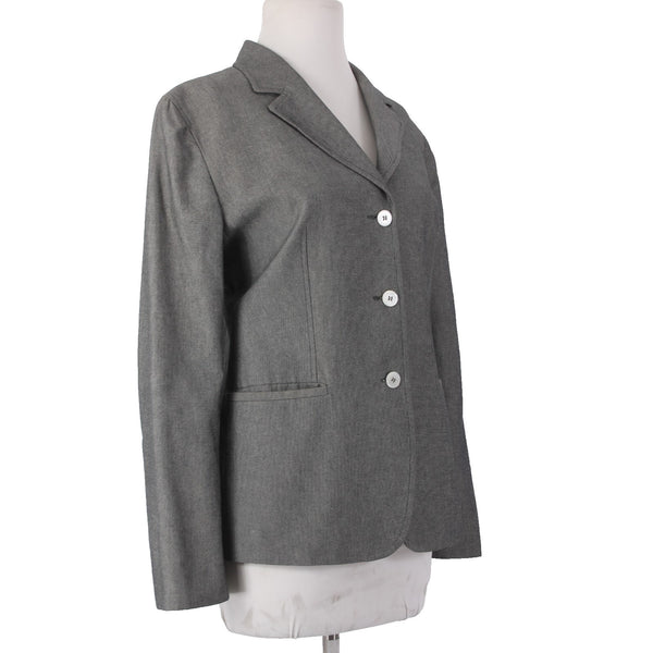 Antonio Fusco Blazer Jacket Sz 50 Black White Buttons 100% Cotton Jacket