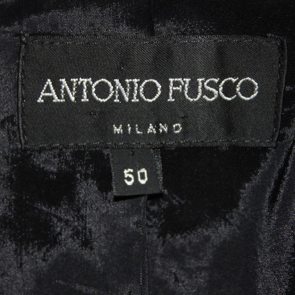 Antonio Fusco Blazer Jacket Sz 50 Black White Buttons 100% Cotton Jacket