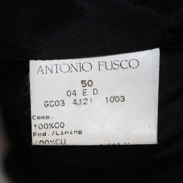 Antonio Fusco Blazer Jacket Sz 50 Black White Buttons 100% Cotton Jacket