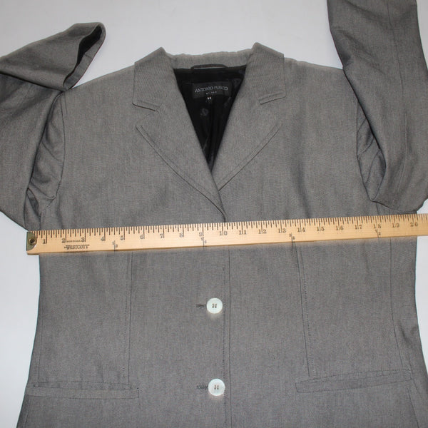 Antonio Fusco Blazer Jacket Sz 50 Black White Buttons 100% Cotton Jacket