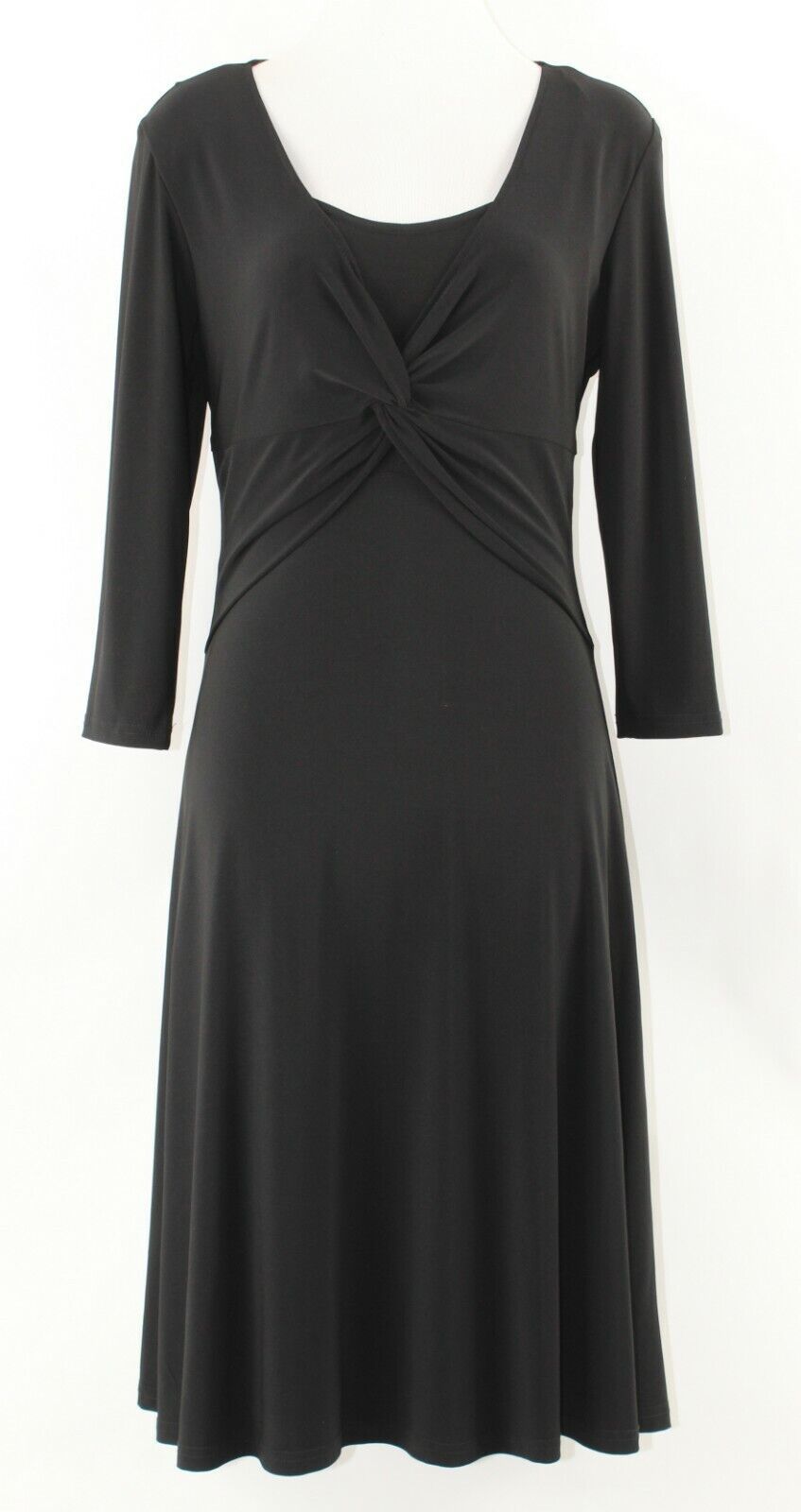 K Studio Sz 8 Black Twist Front Flouncy Skirt Polyester Spandex Dress