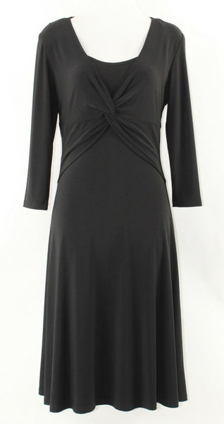 K Studio Sz 8 Black Twist Front Flouncy Skirt Polyester Spandex Dress