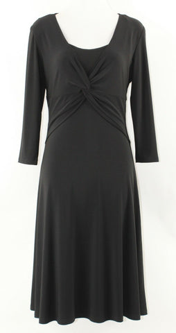 K Studio Sz 8 Black Twist Front Flouncy Skirt Polyester Spandex Dress