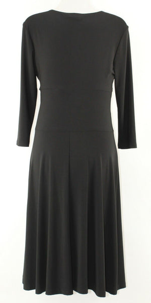 K Studio Sz 8 Black Twist Front Flouncy Skirt Polyester Spandex Dress