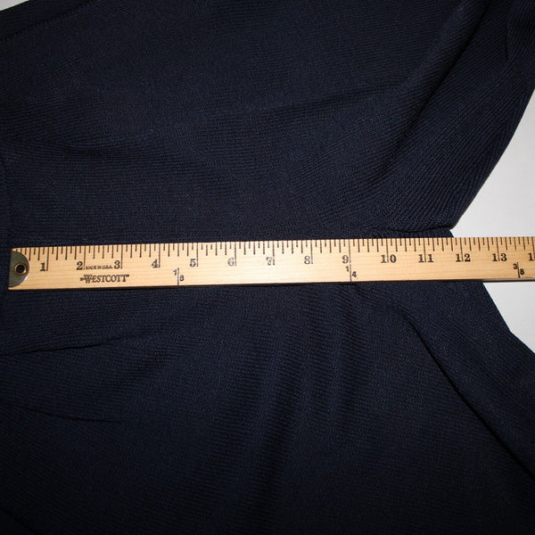 St John Knit Sz 2 x 28 Navy Blue Pleated Pockets Elastic Waist Santana Knit Pant