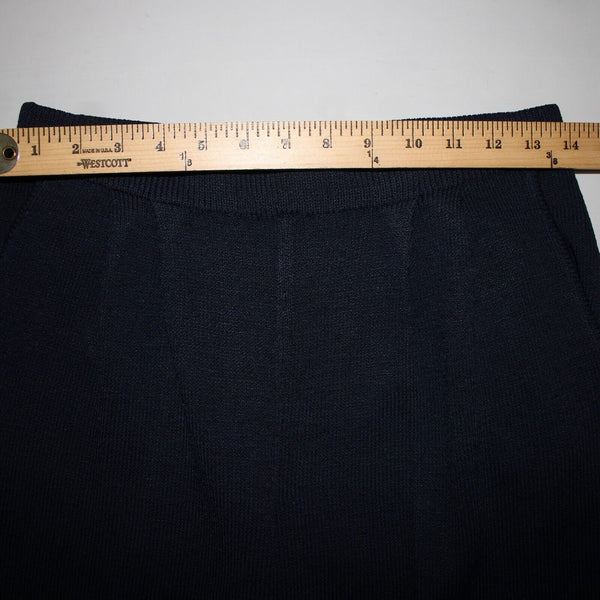St John Knit Sz 2 x 28 Navy Blue Pleated Pockets Elastic Waist Santana Knit Pant