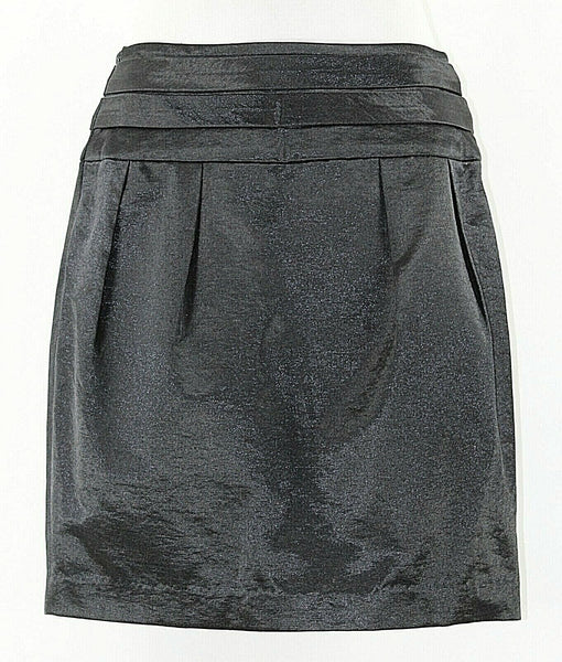 Loca M Black Shine Cotton Polyamide Pencil Skirt