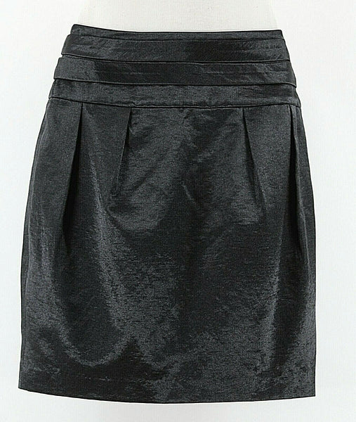 Loca M Black Shine Cotton Polyamide Pencil Skirt