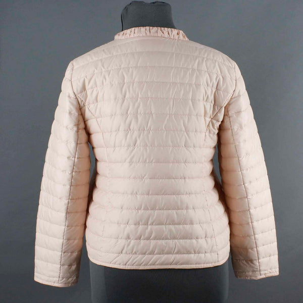 Chicos NEW $149 Sz 2 Paris Pink Quilted Beads And Gems 100% Polyester Jacket