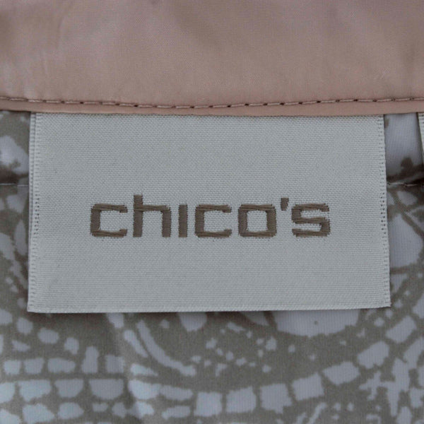 Chicos NEW $149 Sz 2 Paris Pink Quilted Beads And Gems 100% Polyester Jacket