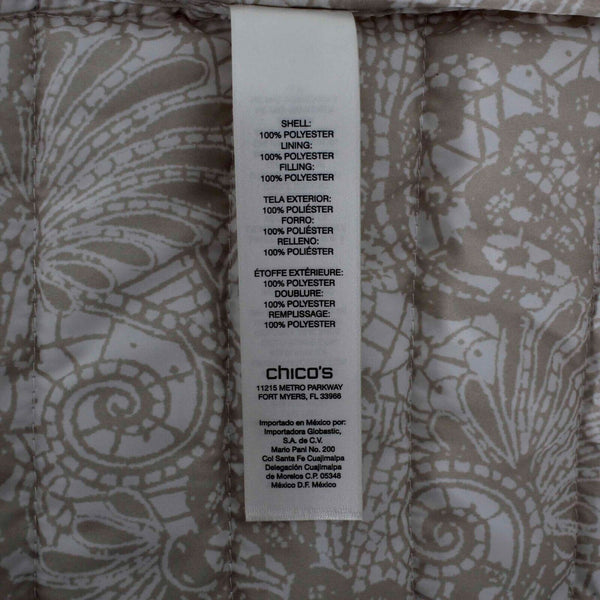 Chicos NEW $149 Sz 2 Paris Pink Quilted Beads And Gems 100% Polyester Jacket
