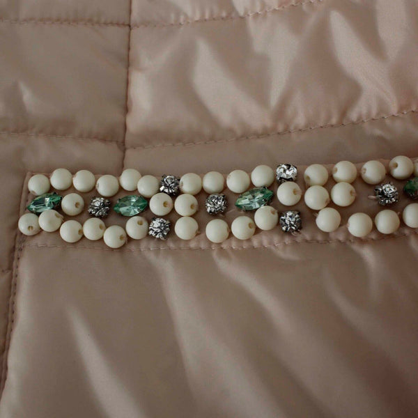 Chicos NEW $149 Sz 2 Paris Pink Quilted Beads And Gems 100% Polyester Jacket