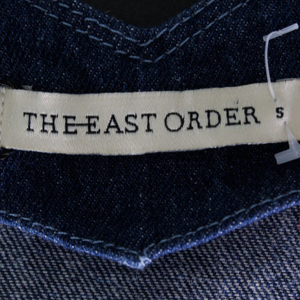 The East Order NEW $159 Sz S Blue Denim Brown Button Up 100% Cotton Mini Dress