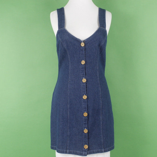 The East Order NEW $159 Sz S Blue Denim Brown Button Up 100% Cotton Mini Dress