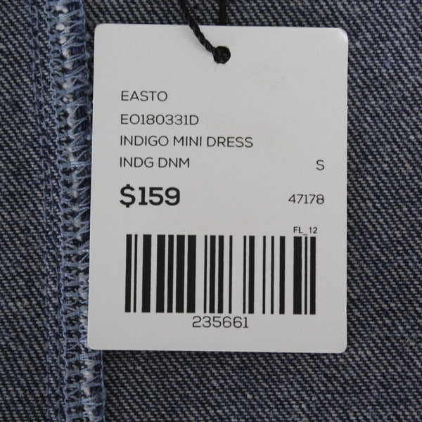The East Order NEW $159 Sz S Blue Denim Brown Button Up 100% Cotton Mini Dress