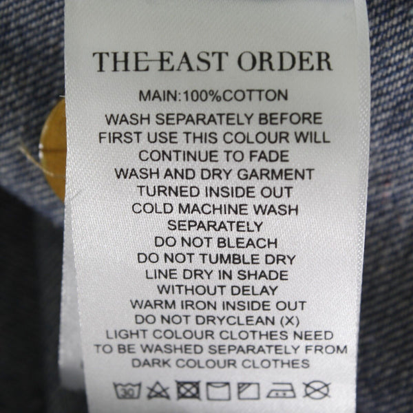 The East Order NEW $159 Sz S Blue Denim Brown Button Up 100% Cotton Mini Dress