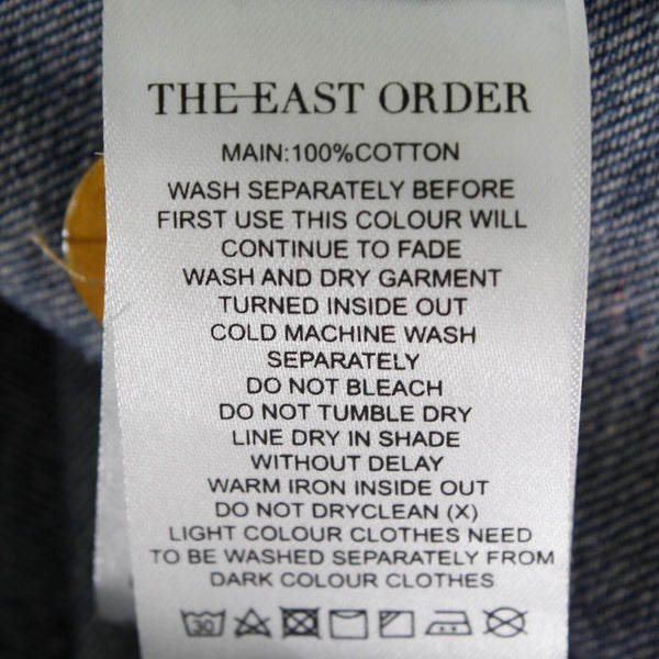 The East Order NEW $159 Sz S Blue Denim Brown Button Up 100% Cotton Mini Dress