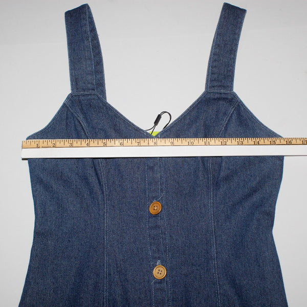 The East Order NEW $159 Sz S Blue Denim Brown Button Up 100% Cotton Mini Dress