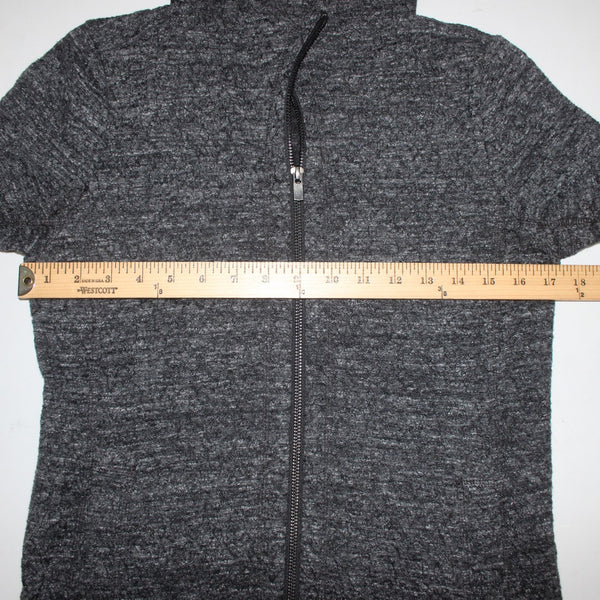 Eileen Fisher Jacket Sz XS Charcoal Black Zipper Pockets Stretch Cotton Poly