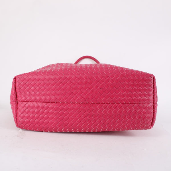Lulu Dharma Purse NEW 19 x 11 x 6 Fuchsia Pink Napa Vegan Leather Tote Purse
