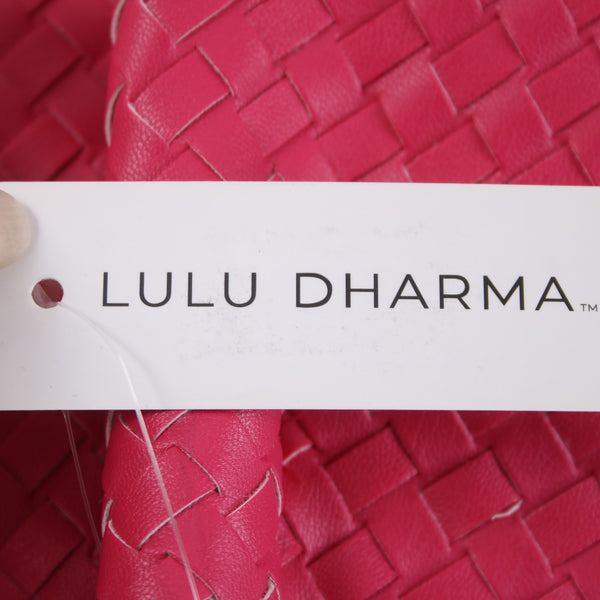 Lulu Dharma Purse NEW 19 x 11 x 6 Fuchsia Pink Napa Vegan Leather Tote Purse