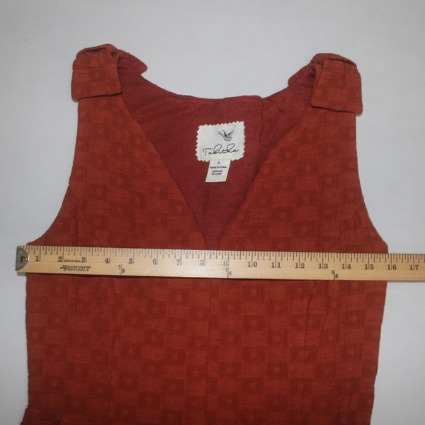 Tabitha Dress Sz 4 Rust Orange Quilted Knit Lined Pockets Cotton Polyester Dress
