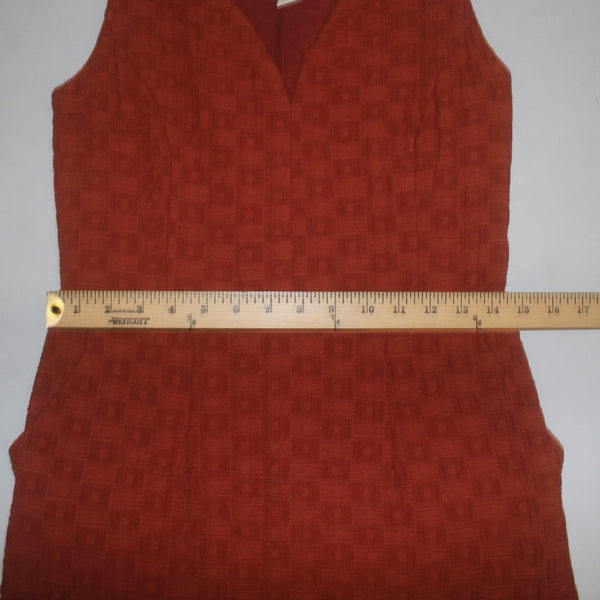Tabitha Dress Sz 4 Rust Orange Quilted Knit Lined Pockets Cotton Polyester Dress